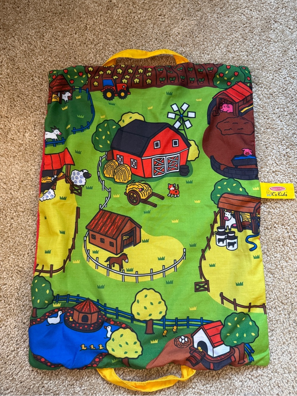 Melissa and Doug Take Along Farm Play Mat Storage Bag Toddler Travel Toy - Picture 6 of 7